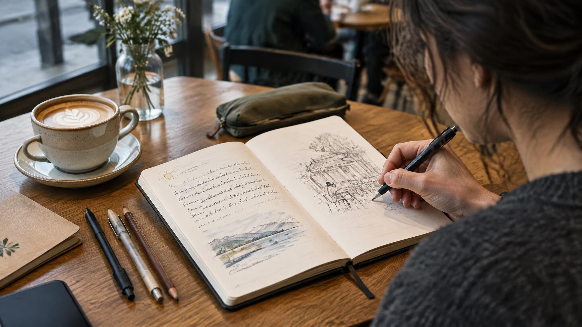notebook with handwritten notes