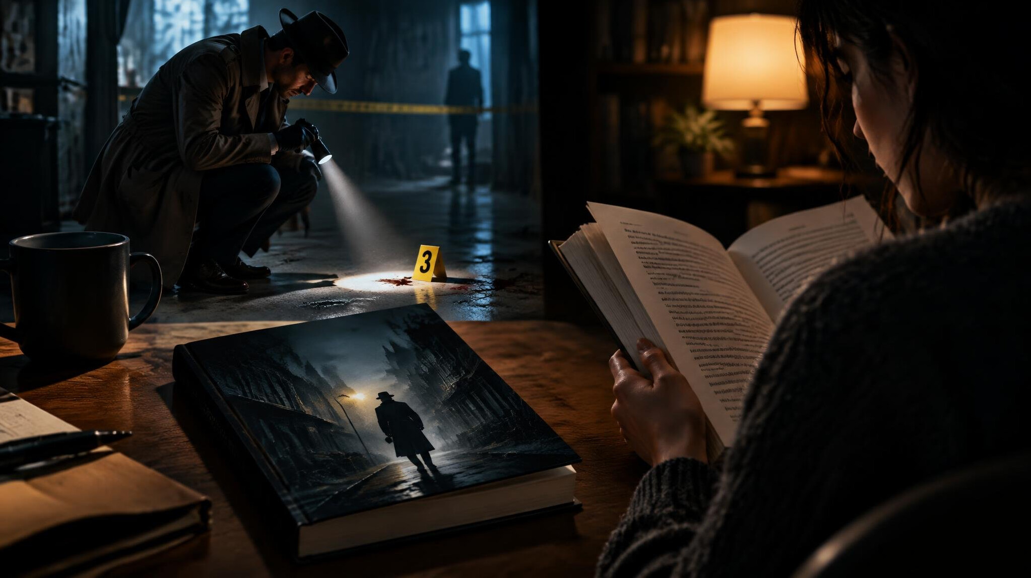 detective investigating scene