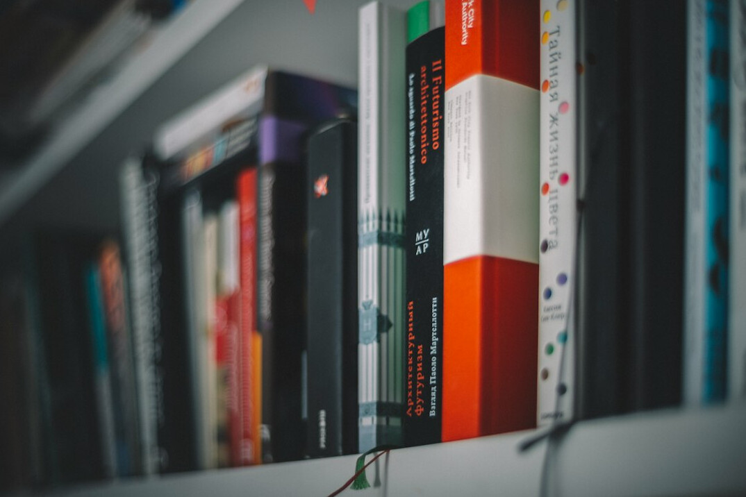 research books on shelf